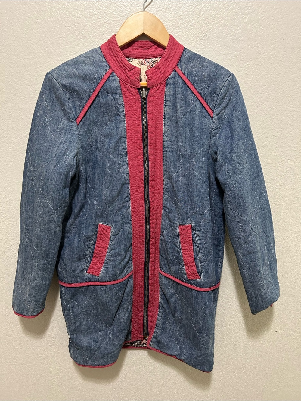 Free People Belario Reversible Quilted Jacket Cotton Small Boho - Picture 9 of 10